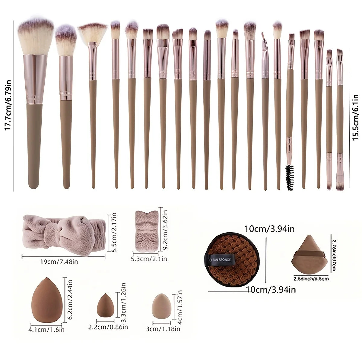 Professional Makeup Brush Set with 20/40 Tools, Various Specifications Available
