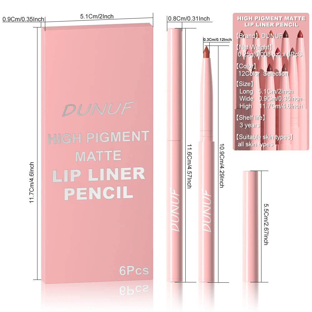 Lip Liner Pen Set 6pcs